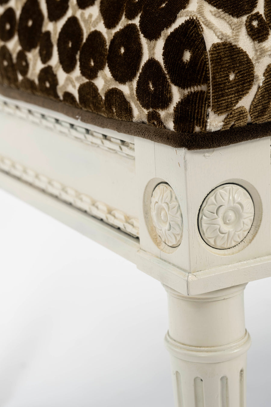 Louis XVI Style Trocadero Silk Velvet Bench