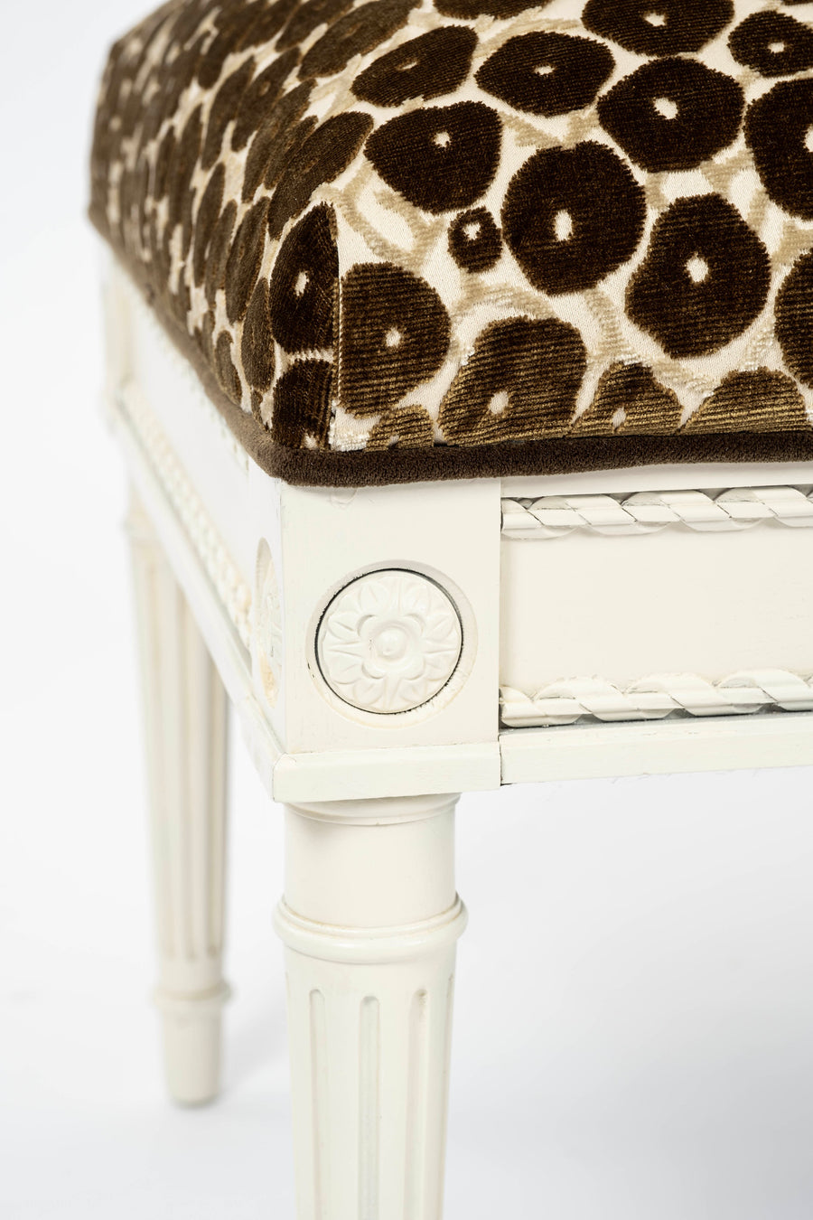 Louis XVI Style Trocadero Silk Velvet Bench