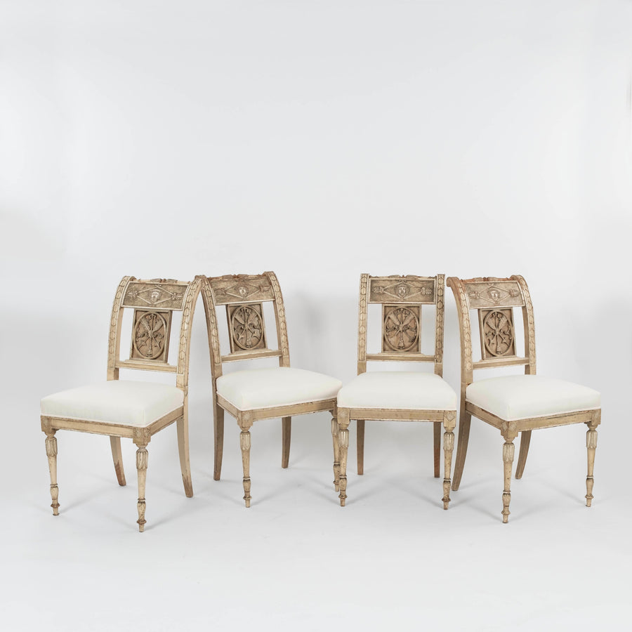 Set Four 18th Century Neoclassical Gustavian Chairs