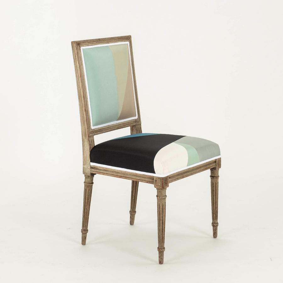 Louis XVI  Miles Redd Cubist Silk Side Chair