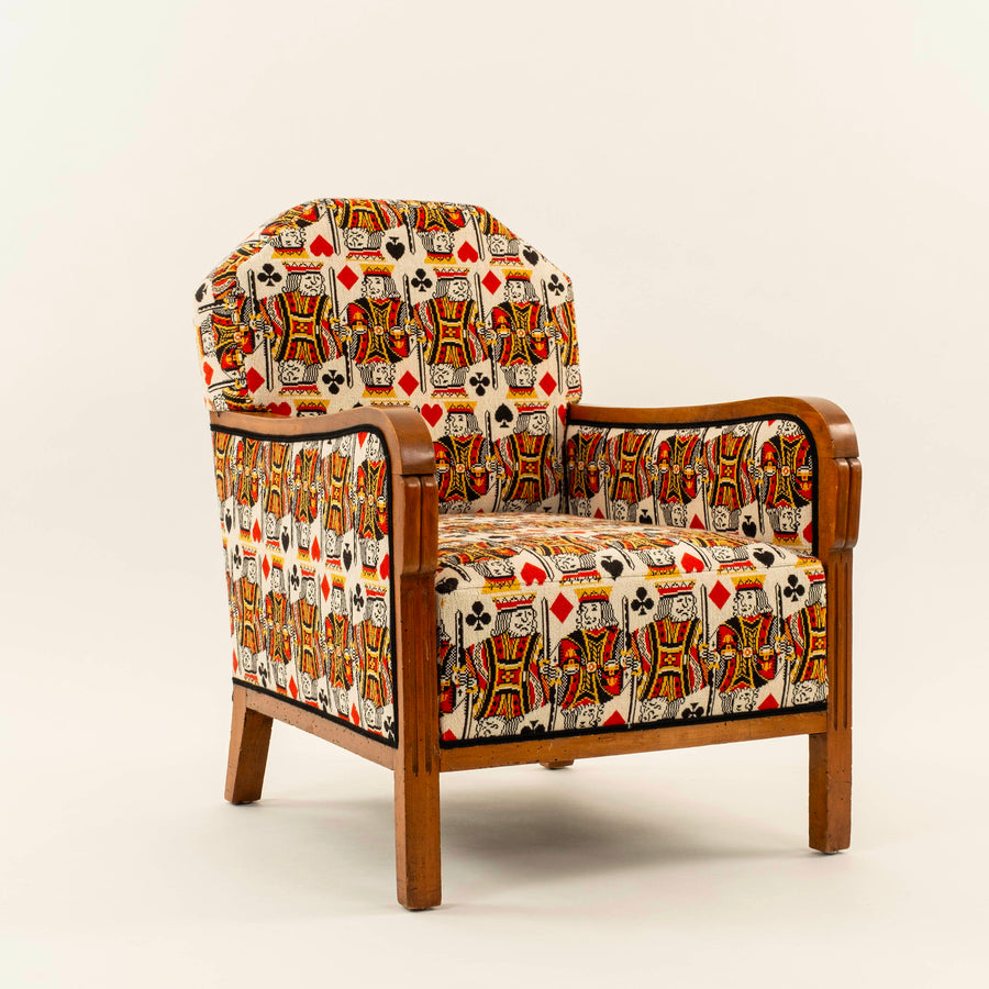 Pair Art Deco King Épinglé Lounge Chairs