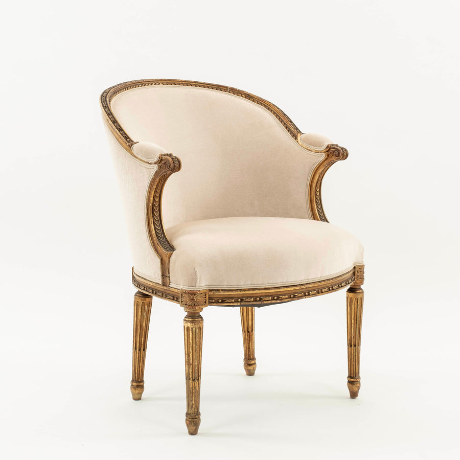 18th Century Louis XVI Giltwood Bergere