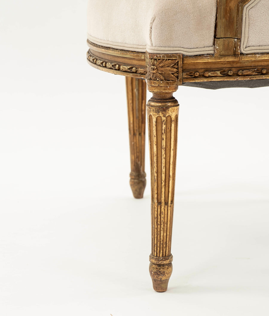 18th Century Louis XVI Giltwood Bergere