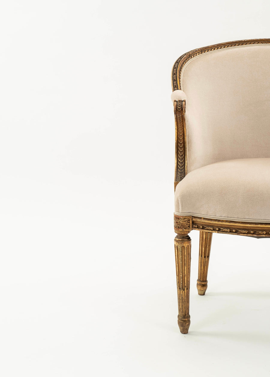18th Century Louis XVI Giltwood Bergere