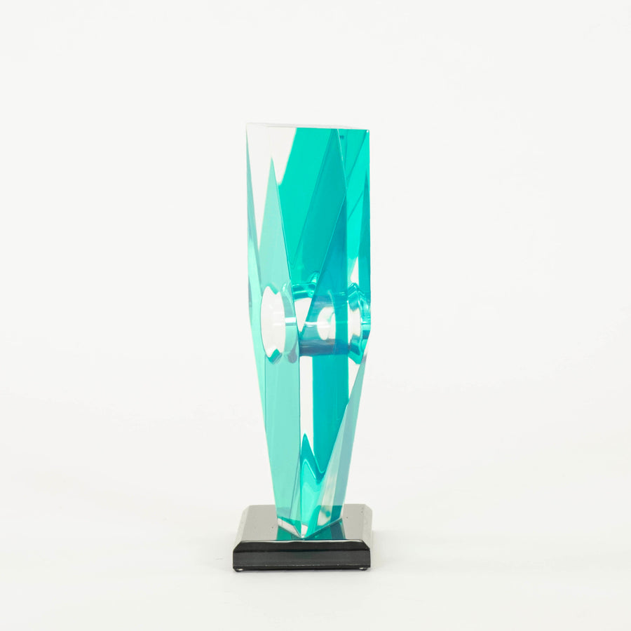 Blue Abstract Lucite Sculpture