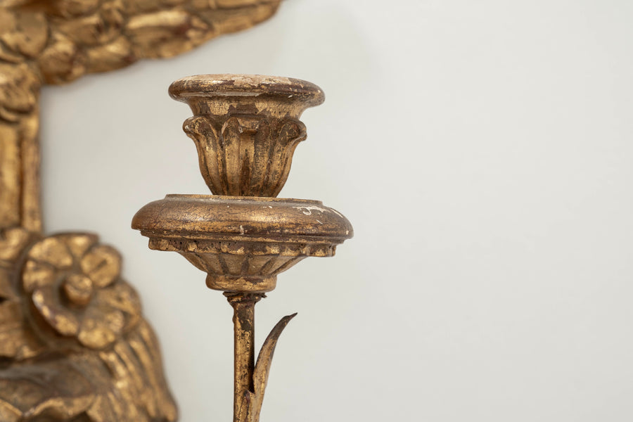 Pair Continental Giltwood Sconces
