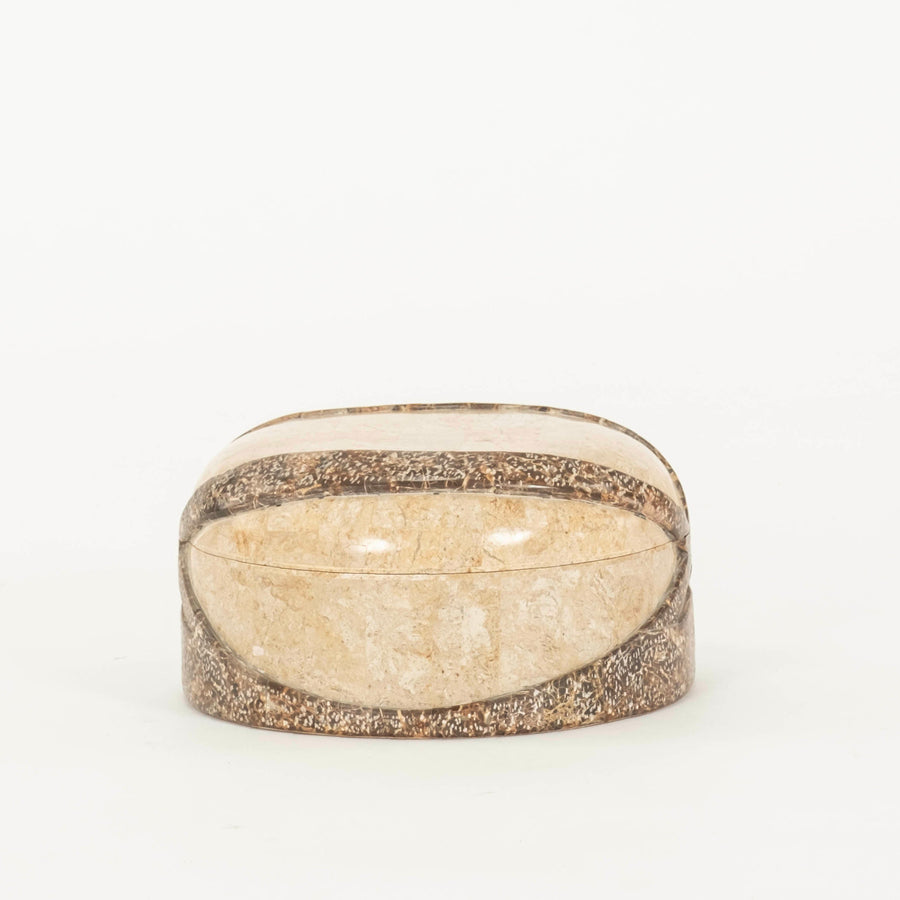 Maitland Smith Tessellated Stone Round Box