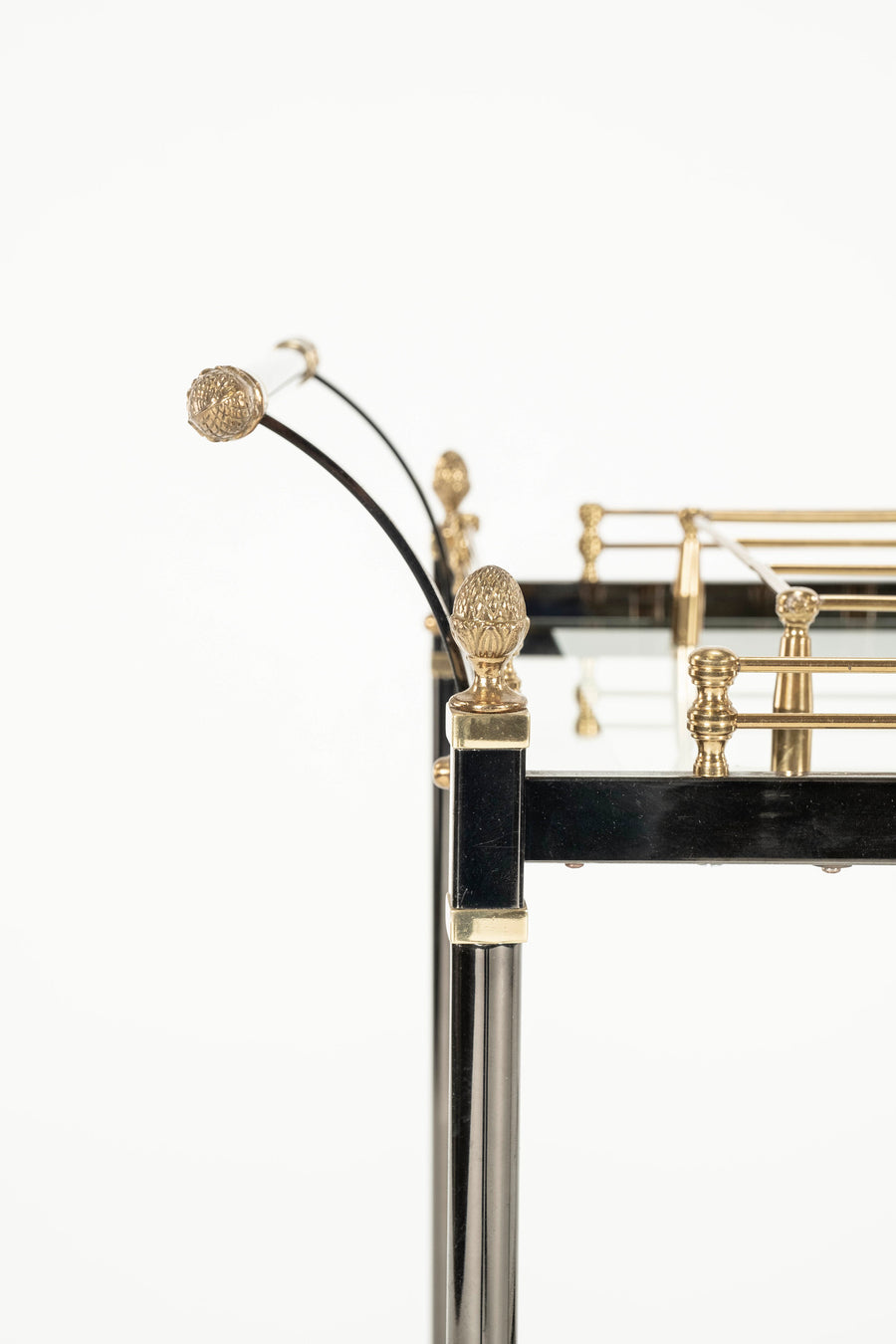 LaBarge Steel Brass Glass Bar Cart