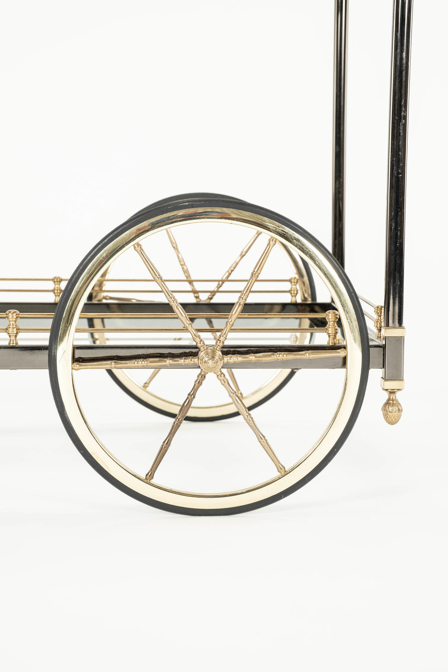 LaBarge Steel Brass Glass Bar Cart