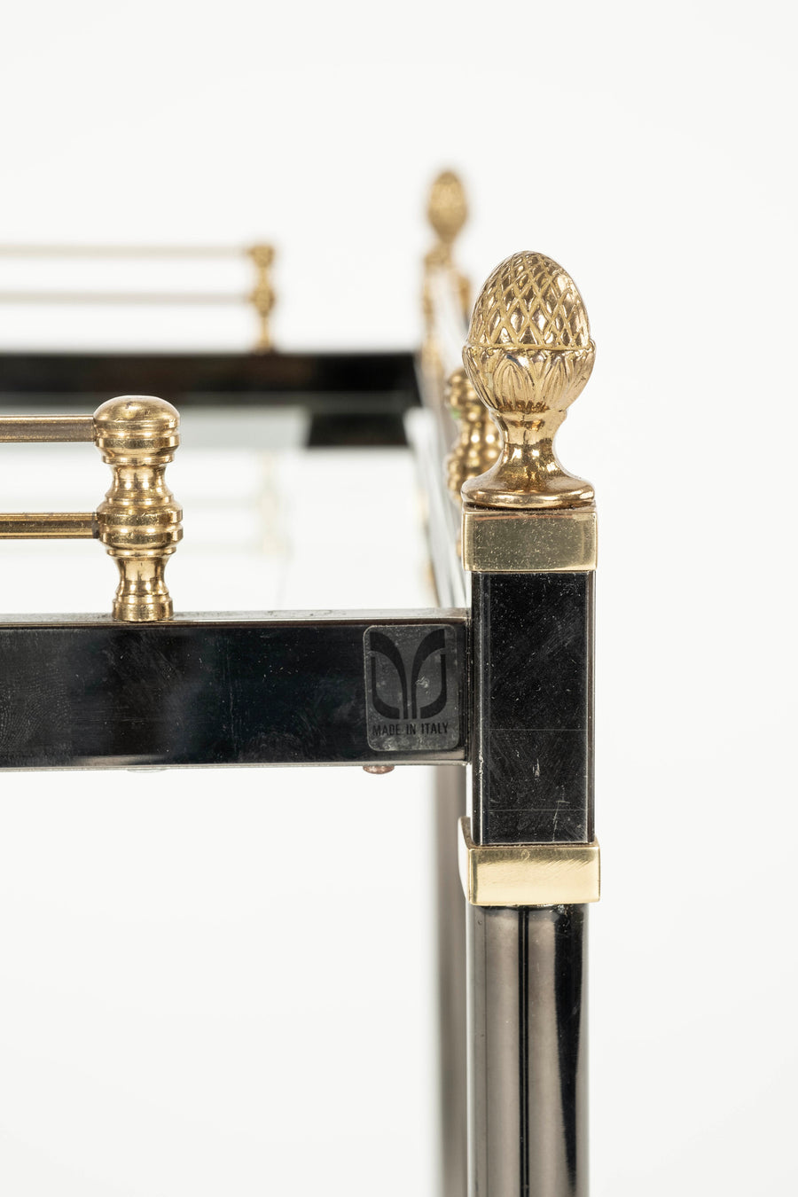 LaBarge Steel Brass Glass Bar Cart
