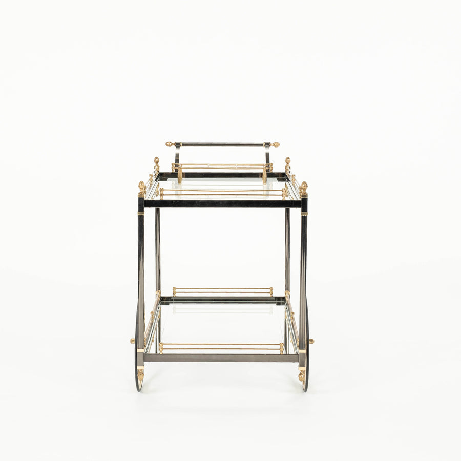 LaBarge Steel Brass Glass Bar Cart