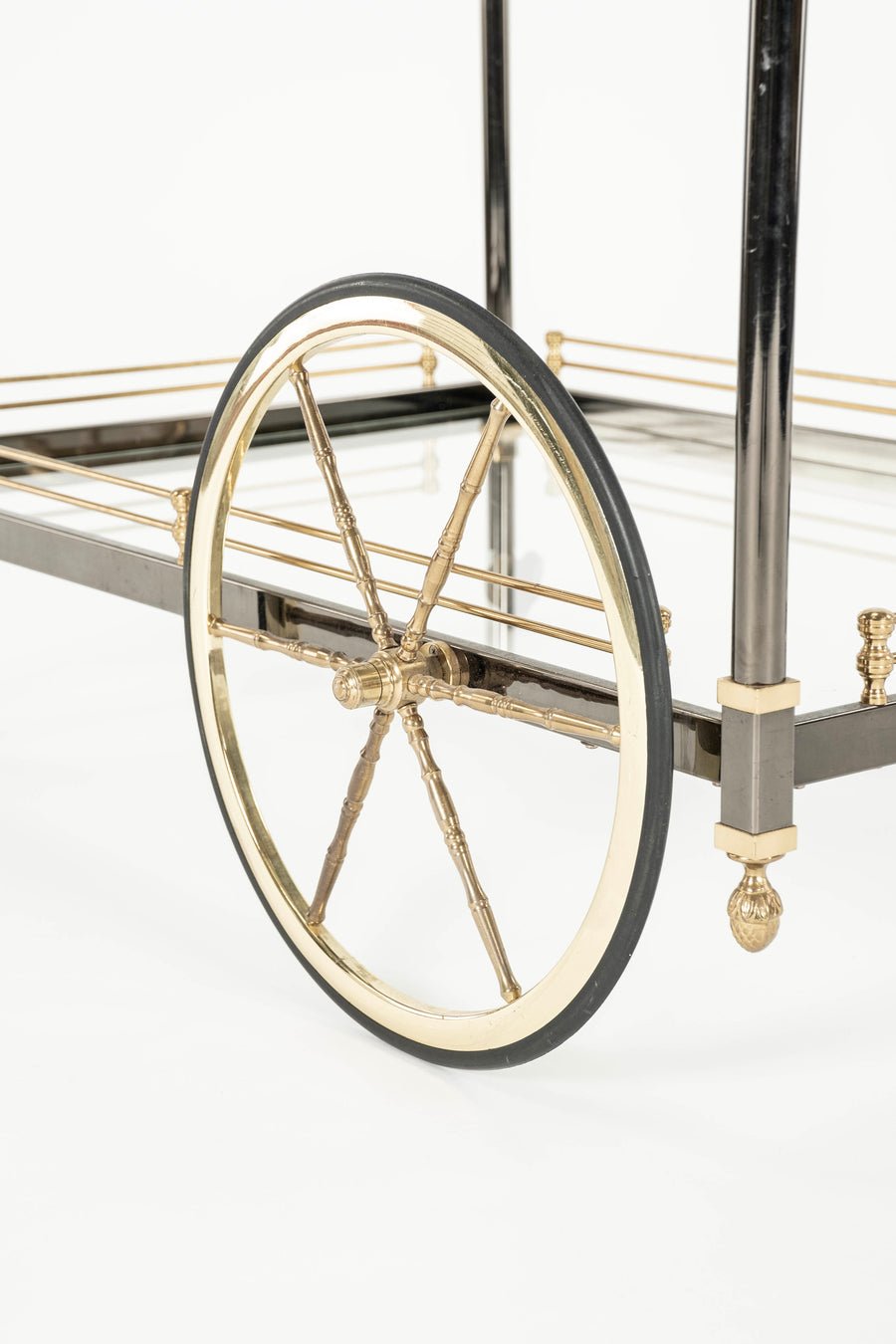 LaBarge Steel Brass Glass Bar Cart