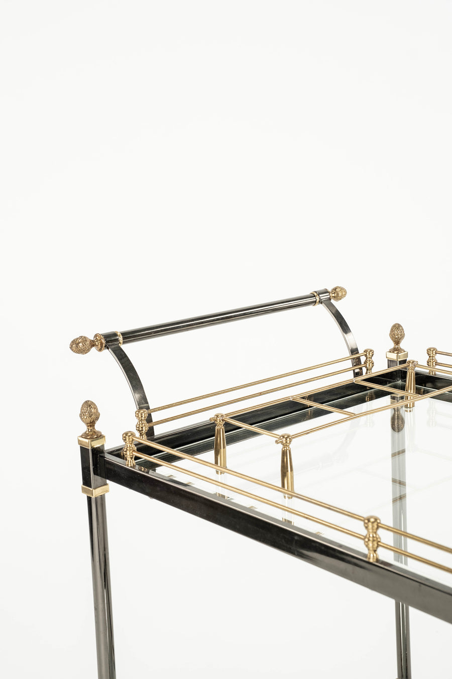 LaBarge Steel Brass Glass Bar Cart