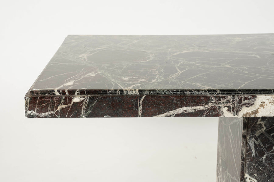 Art Deco Style Rosso Levanto Marble Library/Dining Table