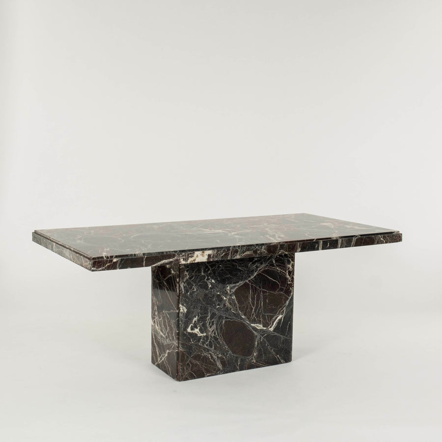 Art Deco Style Rosso Levanto Marble Library/Dining Table