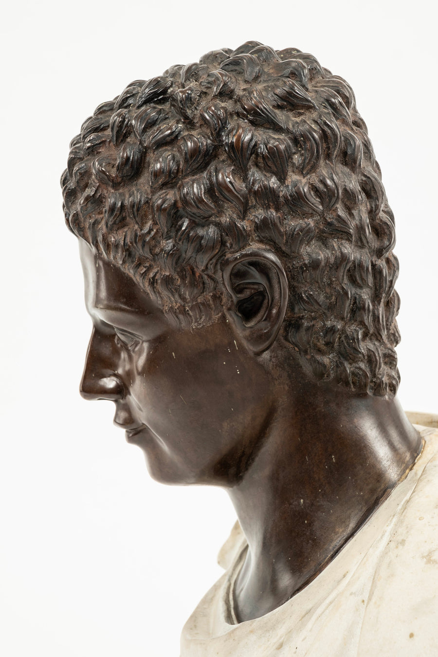 20th Century Lucius Verus and Marcus Aurelius Marble Bronze Busts