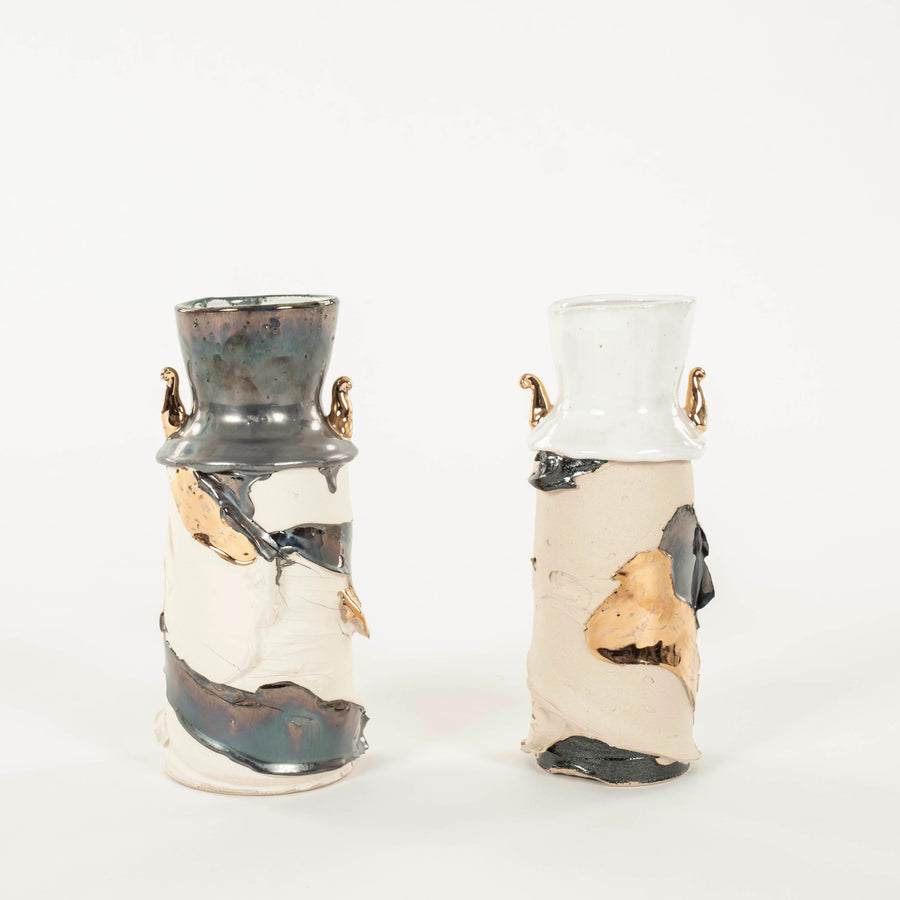Chase Gamblin Vaca 24K Gold Fire Glaze  Porcelain Vase