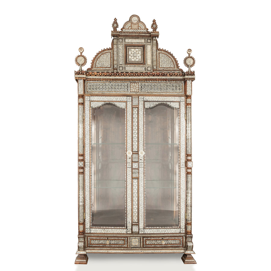 Damascus Syrian Mother of Pearl Display Cabinet