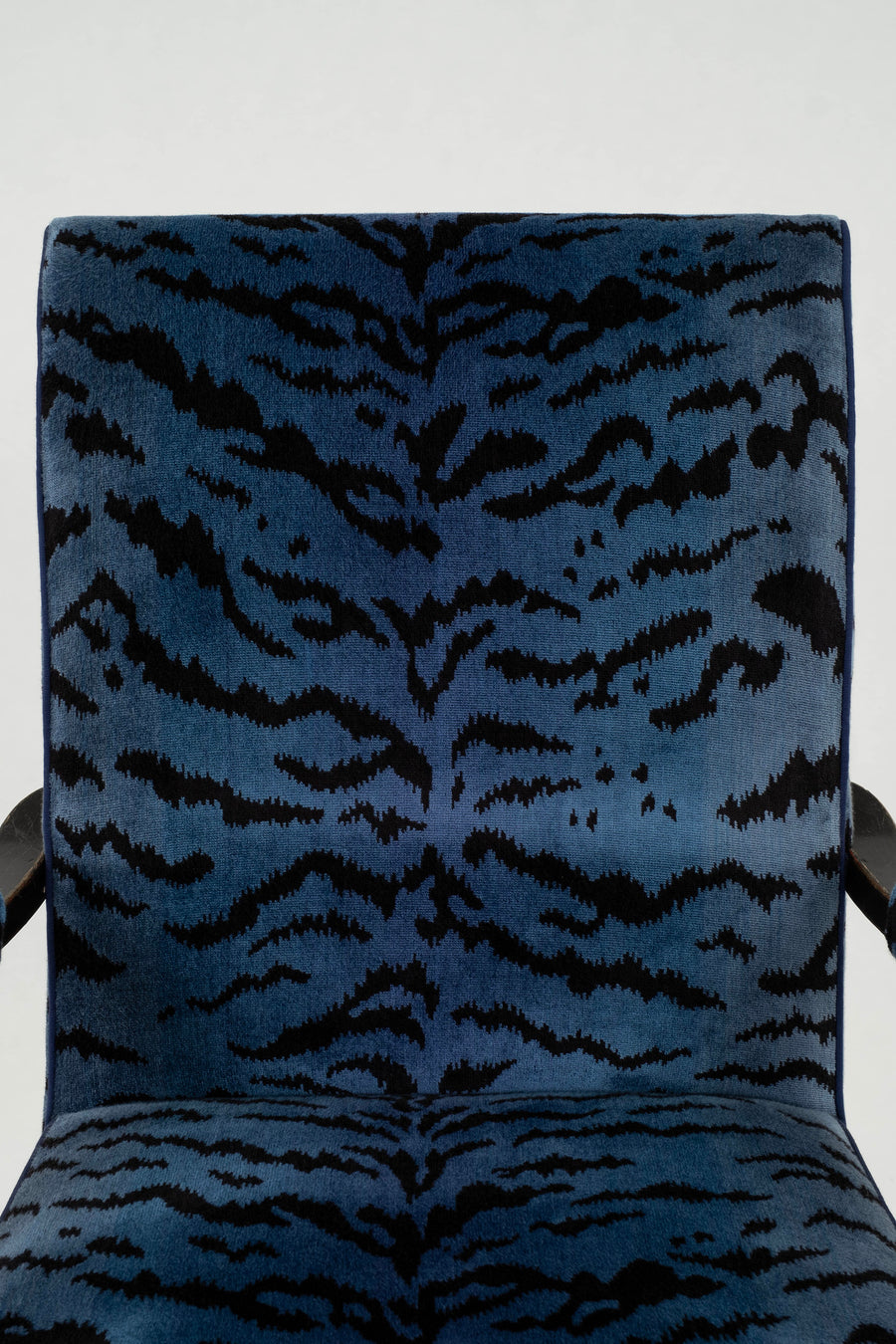 Rose Tarlow Melrose House Puccini Blue Tigre Velvet Armchair