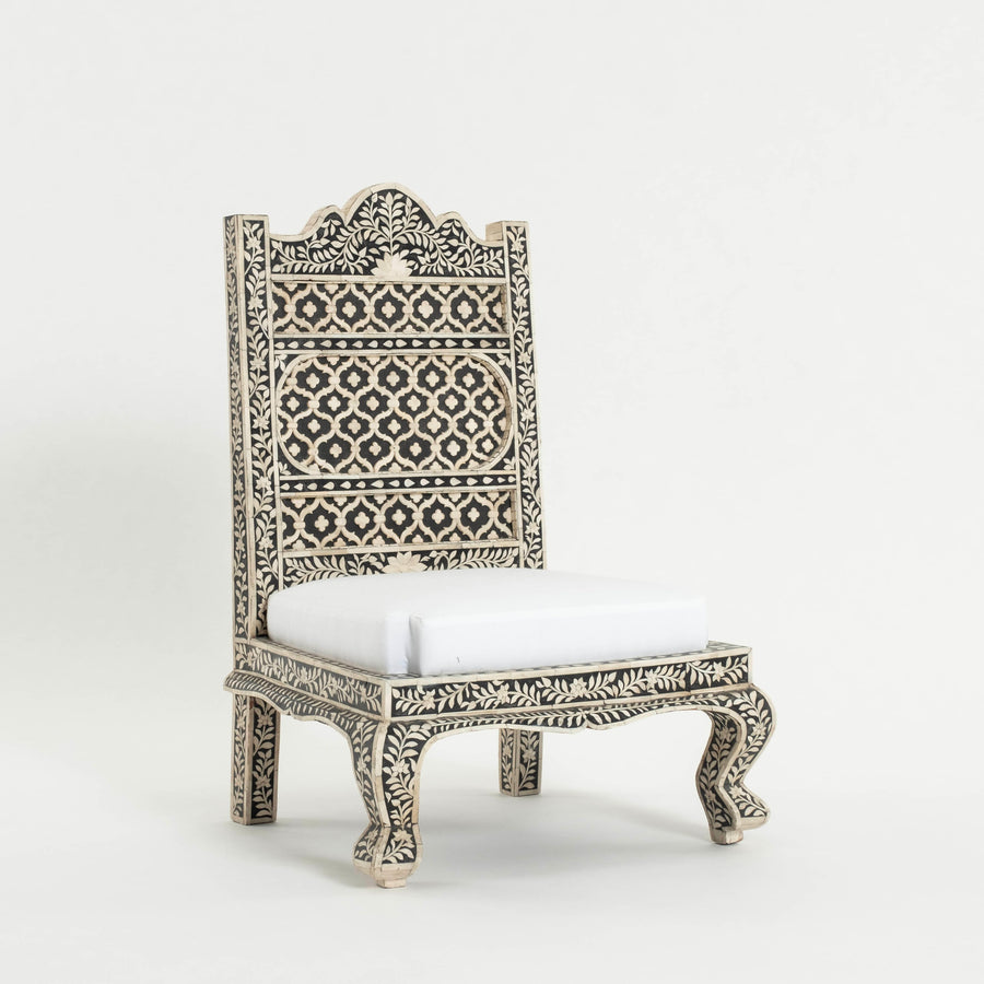 Black and White Bone Inlay Side Chair
