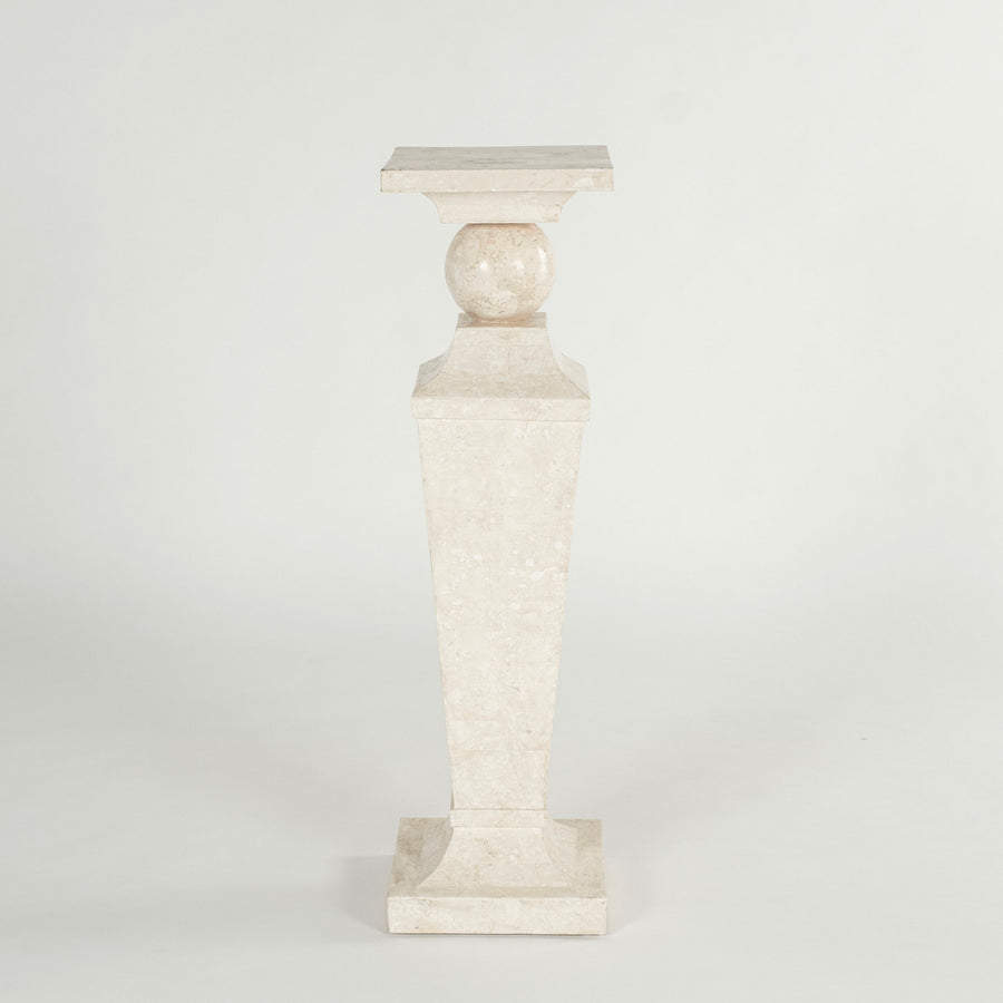 Postmodern Tessellated Marble Pedestal