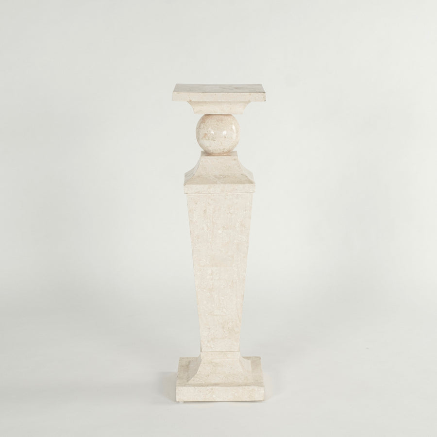 Postmodern Tessellated Marble Pedestal