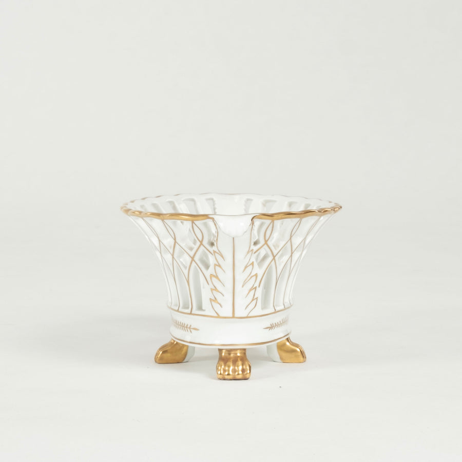 19th Century Old Paris Porcelain Reticulated Compote