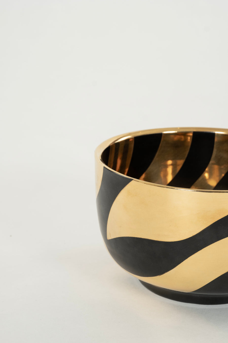 Waylande Gregory Studios Black and Gold Lava Bowl