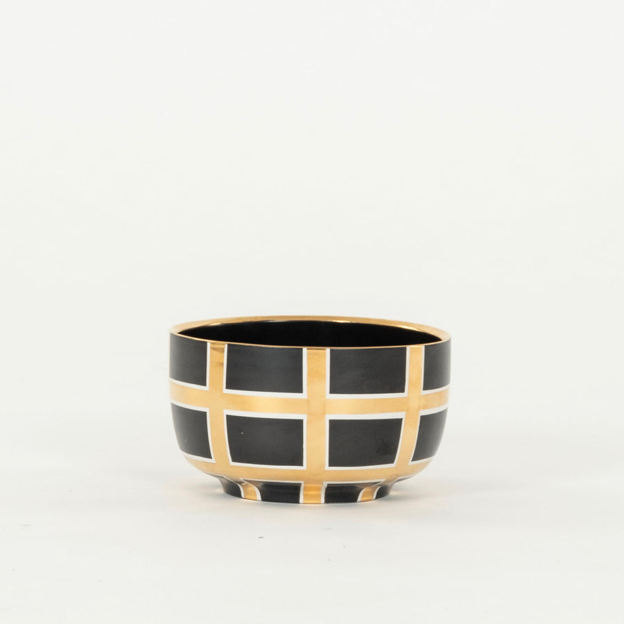 Waylande Gregory Bowl Black and Gold Squares