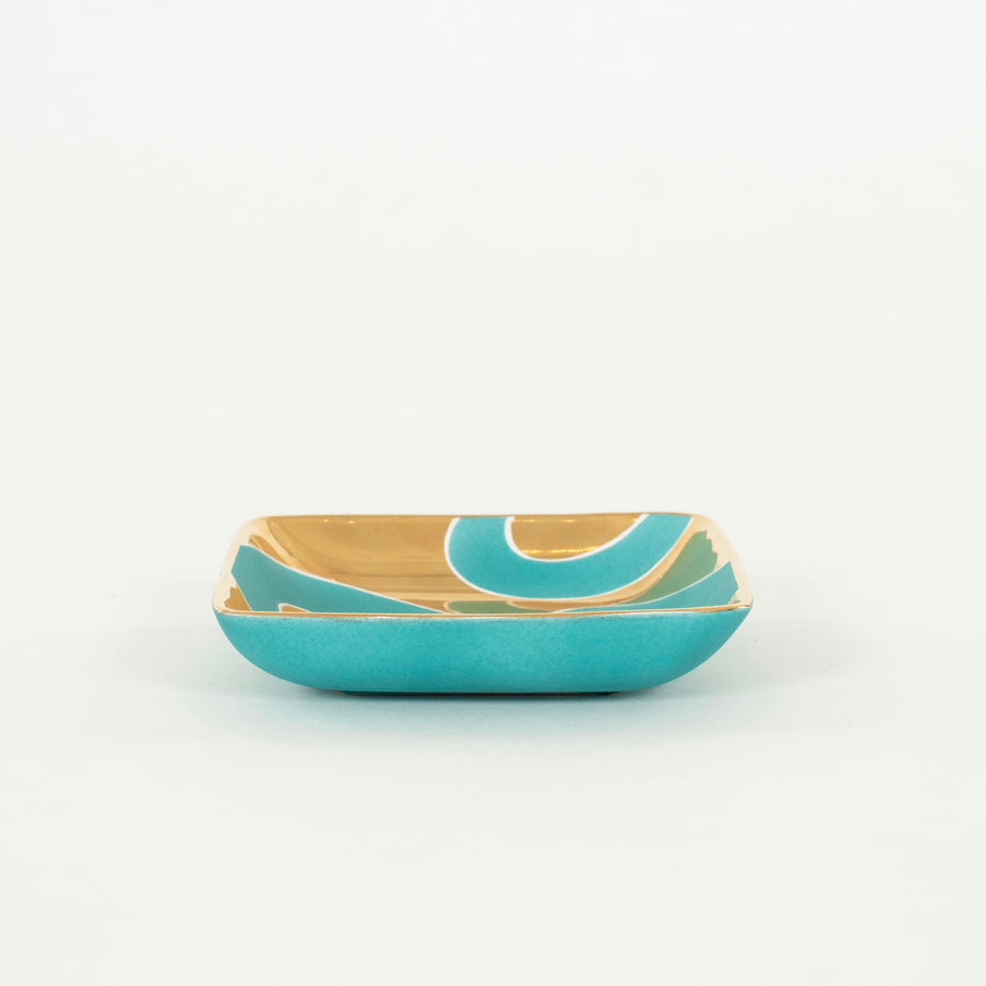 Waylande Gregory Lava Dish Gold Turquoise