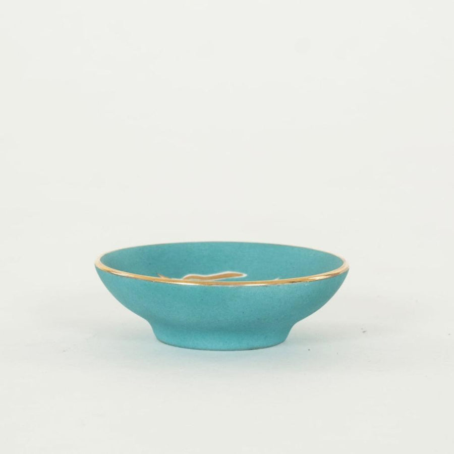 Waylande Gregory Pheonix Dish Gold Turquoise