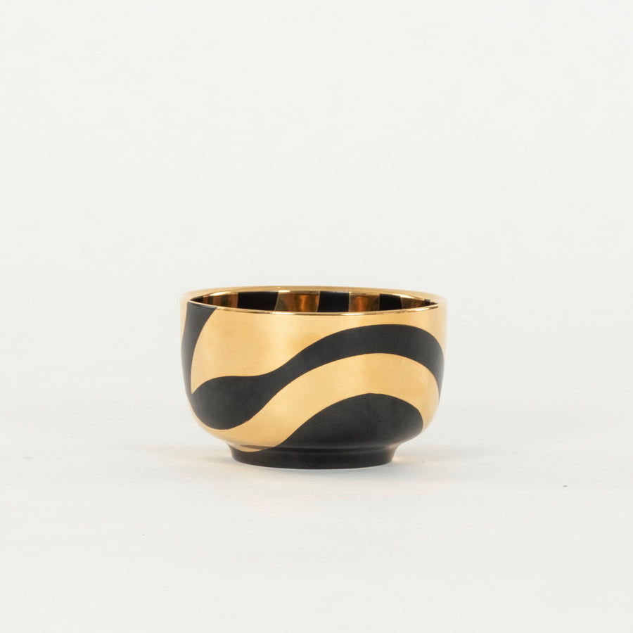 Waylande Gregory Studios Black and Gold Lava Bowl