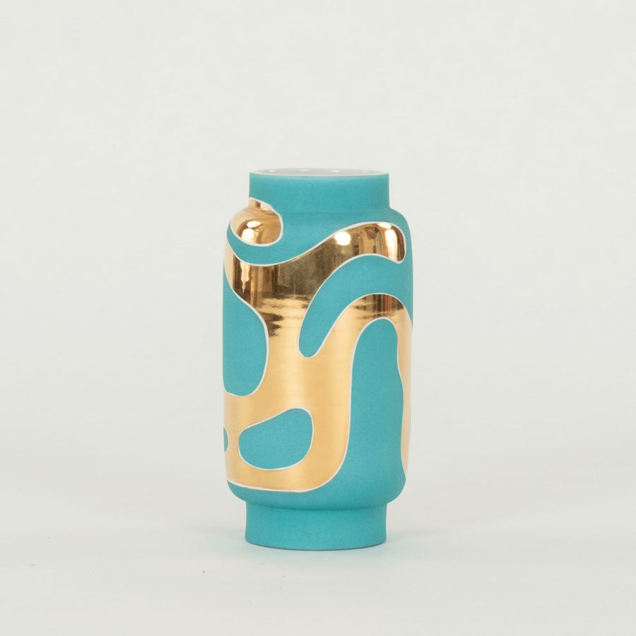 Waylande Gregory Lava Vase Gold Turquoise