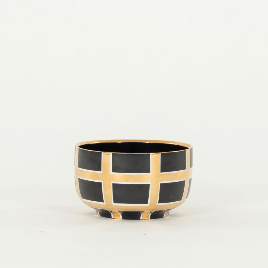 Waylande Gregory Bowl Black and Gold Squares