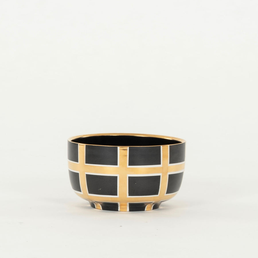 Waylande Gregory Bowl Black and Gold Squares