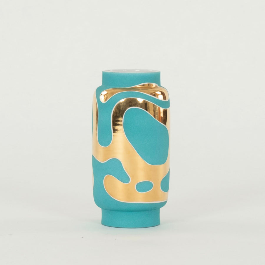 Waylande Gregory Lava Vase Gold Turquoise