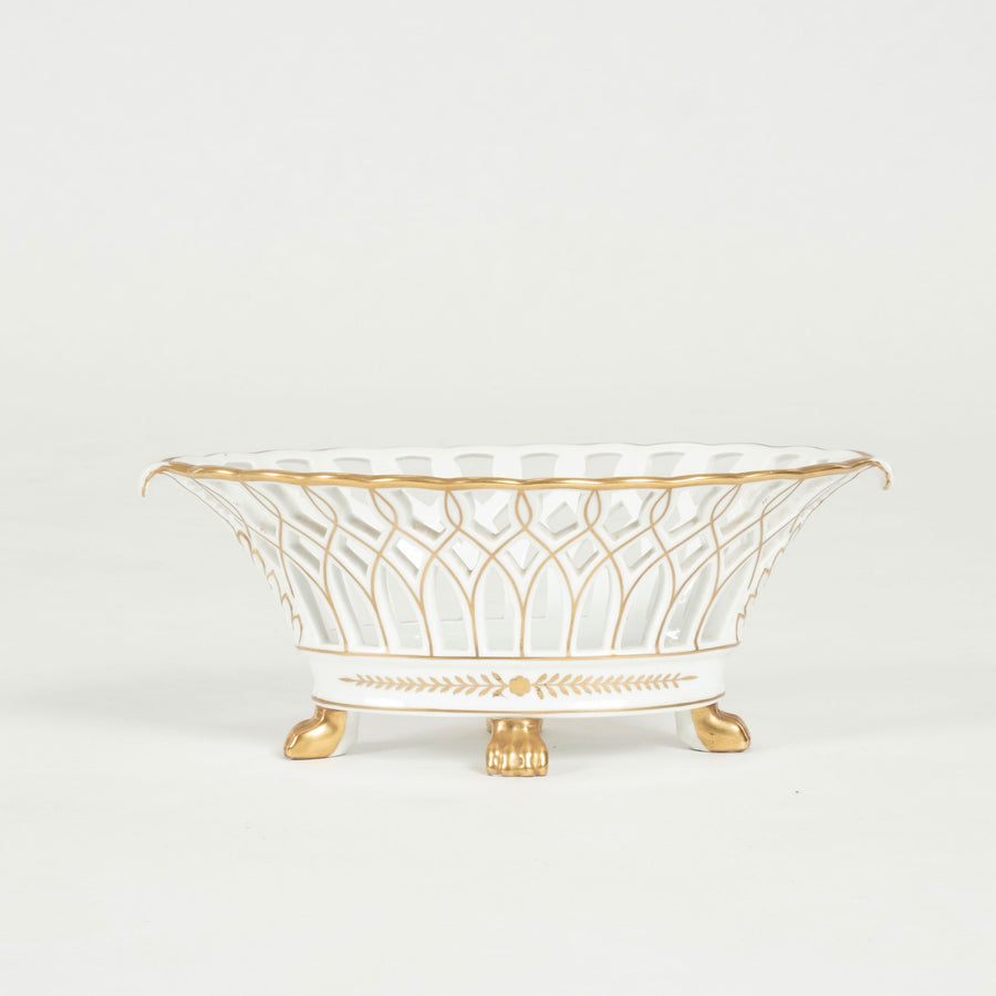 19th Century Old Paris Porcelain Reticulated Compote