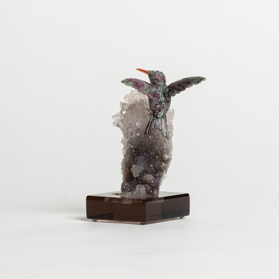 Hummingbird on Amethyst Base 2471