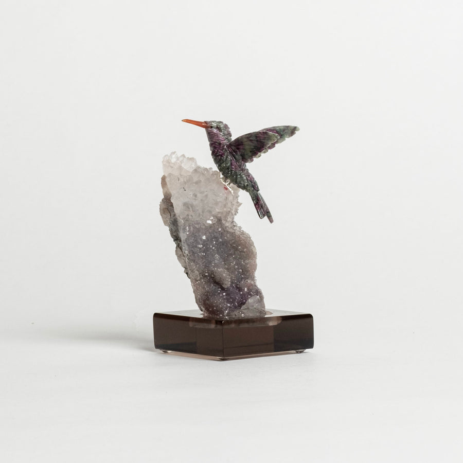 Hummingbird on Amethyst Base 2471