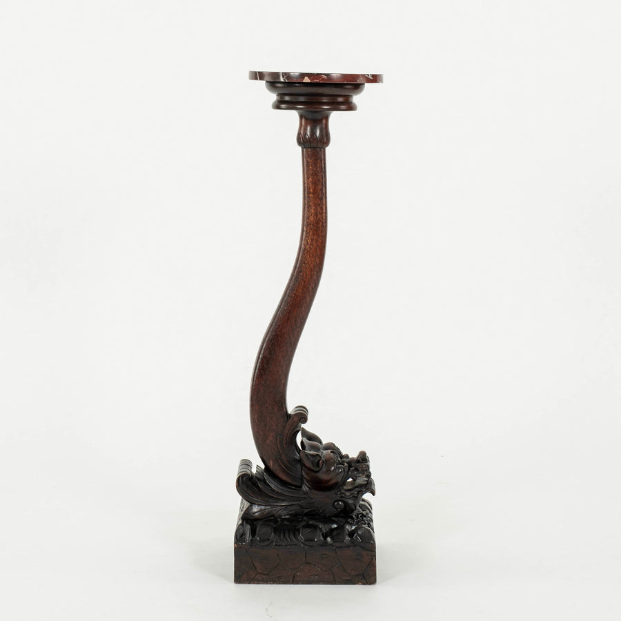 Asian Dragon Pedestal with Marble Top