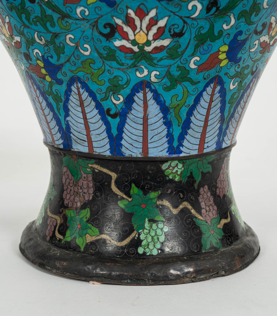 Pair 19th Century Cloisonné Vases