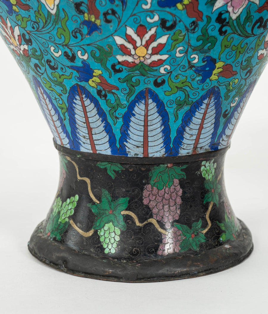 Pair 19th Century Cloisonné Vases