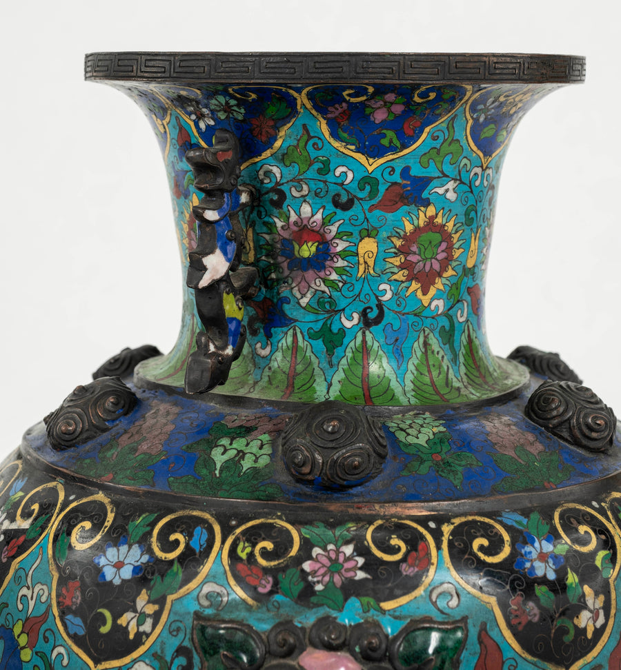 Pair 19th Century Cloisonné Vases