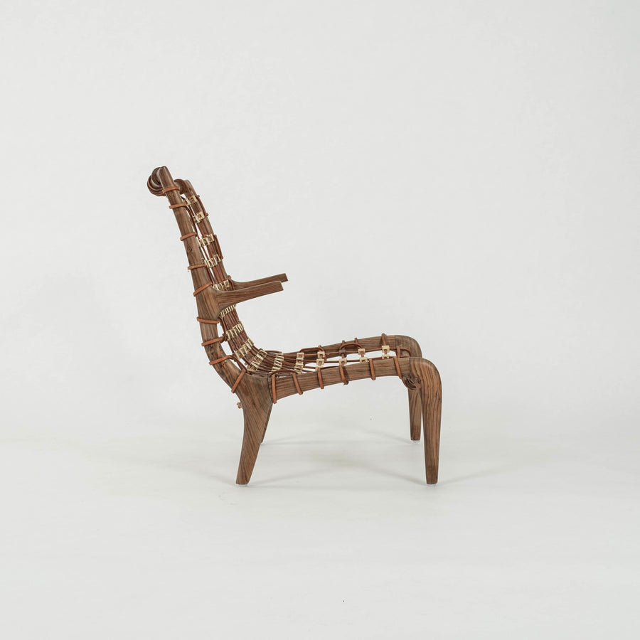 Sylvan S.F. Ebony and Leather Parquetry Club Chair