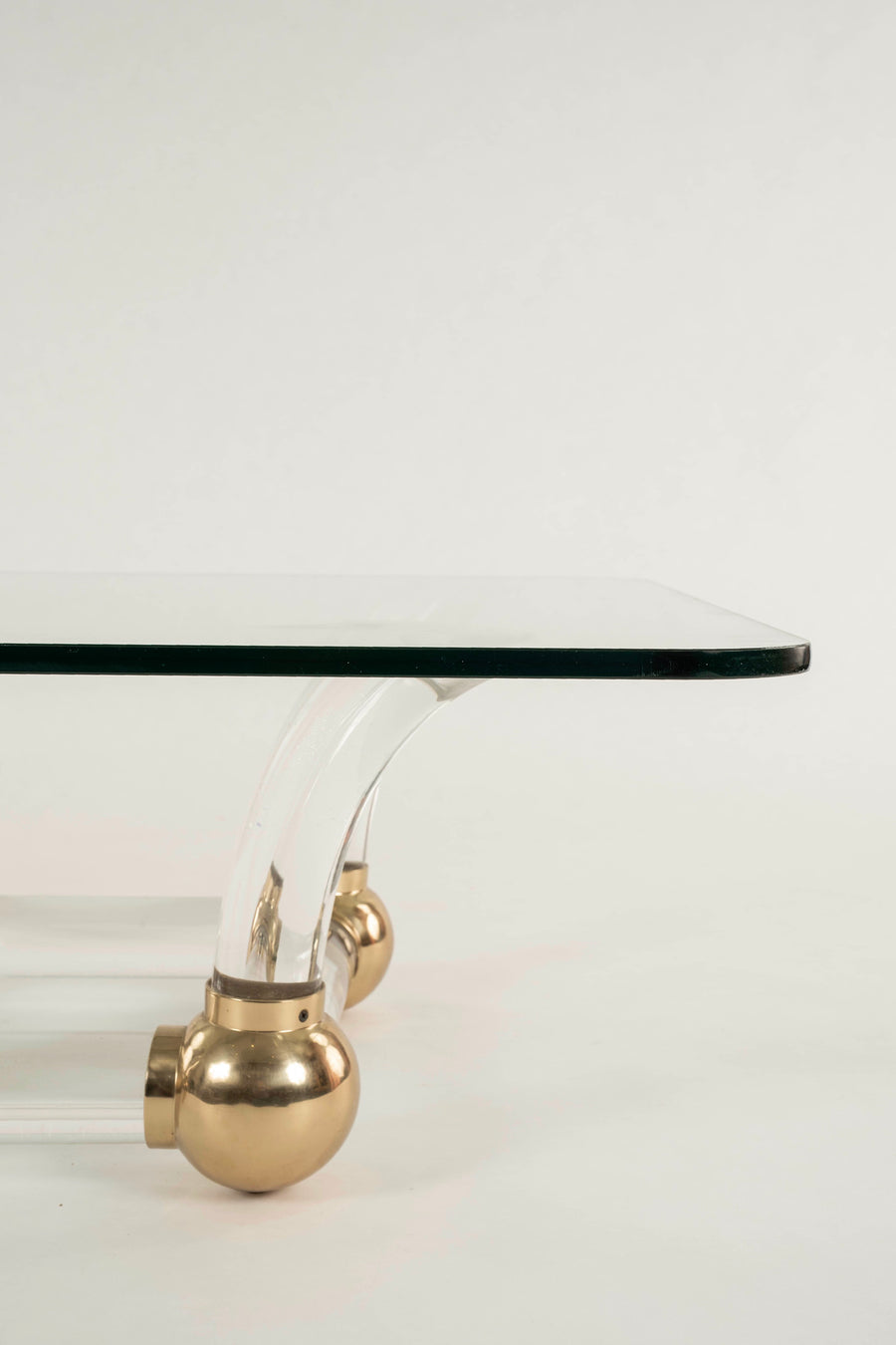 Lucite Sabre Leg Cocktail Table Attr. to Karl Springer