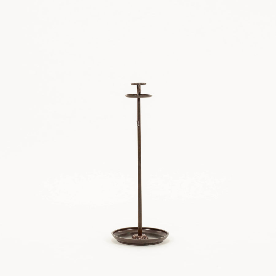 Pair 19th Century Bronze Japanese Shokudai Candle Stands