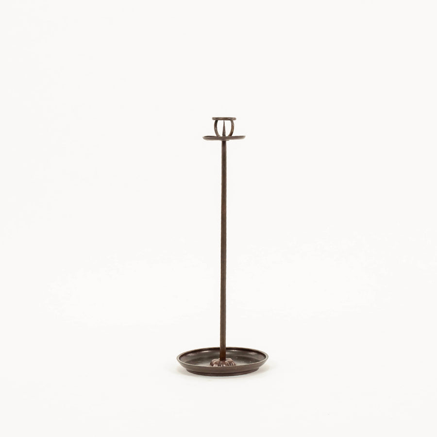 Pair 19th Century Bronze Japanese Shokudai Candle Stands