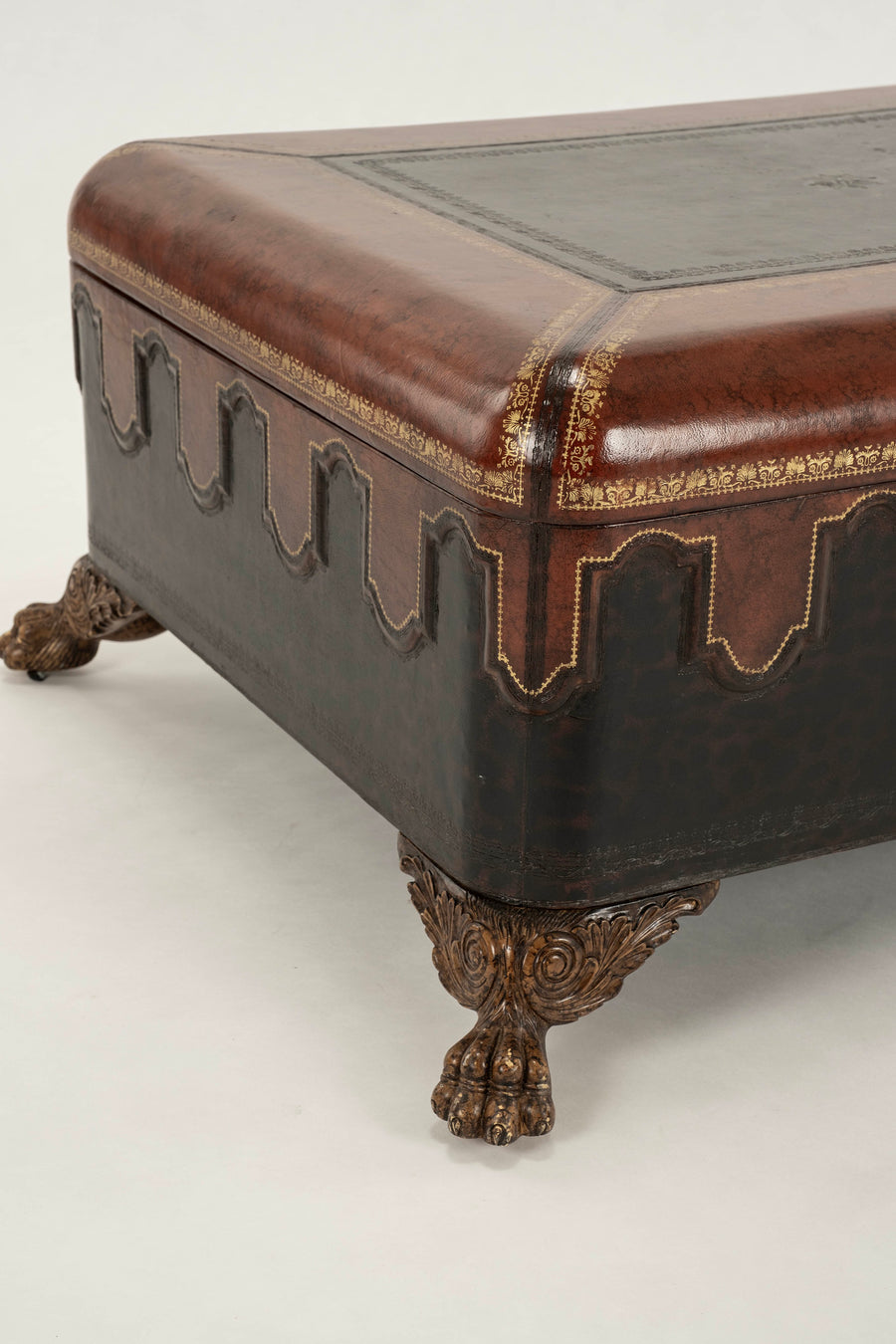 Maitland-Smith Leather Clad Chest Cocktail Table