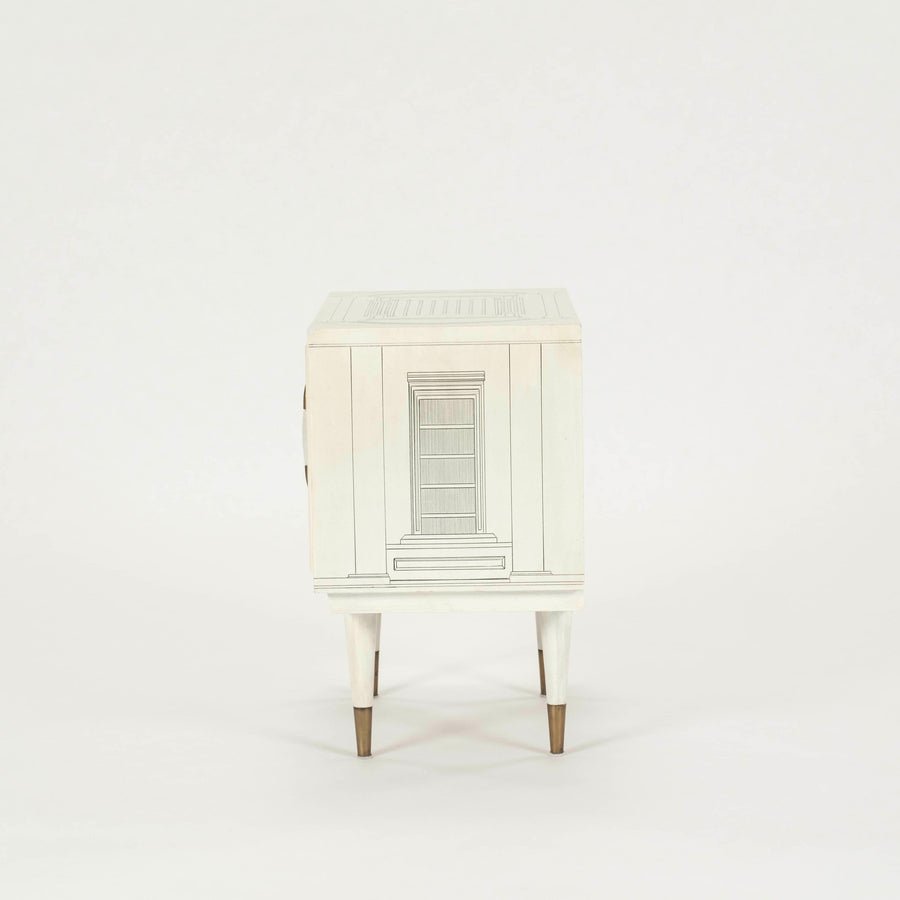 Pair Architectural Nightstands in the Manner of Fornasetti