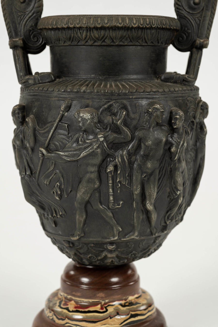 Neoclassical Revival Bas Relief Bronze Urn Vase